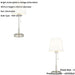 2 PACK Bright Nickel Plate Table Lamp - Vintage White Fabric Shade - 10W LED E27