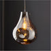 Hanging Ceiling Pendant Light - Large Chrome Metallic Glass & Chrome Plate - 10W LED E27