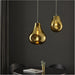 2 PACK Hanging Ceiling Pendant Light - Large Gold Metallic Glass & Chrome Plate - 10W LED E27