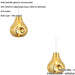 2 PACK Hanging Ceiling Pendant Light - Large Gold Metallic Glass & Chrome Plate - 10W LED E27