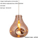 Hanging Ceiling Pendant Light - Large Copper Metallic Glass & Chrome Plate - 10W LED E27