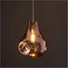 2 PACK Hanging Ceiling Pendant Light - Large Copper Metallic Glass & Chrome Plate - 10W LED E27