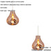 2 PACK Hanging Ceiling Pendant Light - Large Copper Metallic Glass & Chrome Plate - 10W LED E27