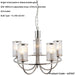 5 Light Hanging Ceiling Pendant & 2x Matching Wall Lights - Bright Nickel Frame Clear Ribbed Bubble Glass Shades