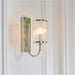 Bright Nickel Dimmable Wall Light - Ribbed Bubble Clear Glass Shade - 6W LED E14