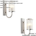 2 PACK Bright Nickel Dimmable Wall Light - Ribbed Bubble Clear Glass Shade - 6W LED E14