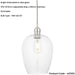 Hanging Ceiling Pendant Light - Bright Nickel Plate & Clear Glass - 10W LED E27