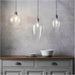 Hanging Ceiling Pendant Light - Bright Nickel Plate & Clear Glass - 10W LED E27