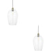 2 PACK Hanging Ceiling Pendant Light - Large Antique Brass Plate & Clear Glass - 10W LED E27