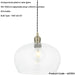 Hanging Ceiling Pendant Light - Medum Antique Brass Plate & Clear Glass - 10W LED E27