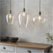 Hanging Ceiling Pendant Light - Medum Antique Brass Plate & Clear Glass - 10W LED E27