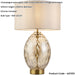 Champagne Lustre Glass Table Lamp - Vintage White Fabric Shade - Dimmable 10W LED E27