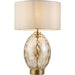 Champagne Lustre Glass Table Lamp - Vintage White Fabric Shade - Dimmable 10W LED E27