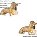 2 PACK Vintage Gold Paint Dashund Dog Table Lamp - 10W LED E27