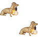 2 PACK Vintage Gold Paint Dashund Dog Table Lamp - 10W LED E27