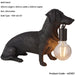 Matt Black Dashund Dog Table Lamp - 10W LED E27