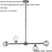 Multi Arm Hanging Ceiling Pendant Light - Black Chrome Plate & Smoked Mirror Glass Shade - 5 x 3W LED G9