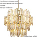 Hanging Ceiling Pendant Light - Gold Effect Plate & Champagne Crystal - 15 X 6W LED E14