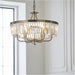 Multi Arm Hanging Ceiling Pendant Light - Antique Brass Plate & Clear Cut Glass Shade - 6 x 6W LED E14