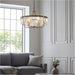 Multi Arm Hanging Ceiling Pendant Light - Antique Brass Plate & Clear Cut Glass Shade - 6 x 6W LED E14