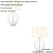 2 PACK Bright Nickel Plate Table Lamp - Rounded Clear Glass With Vintage White Fabric Shade - Touch Dimmable