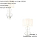 2 PACK Bright Nickel Plate Table Lamp - Clear Glass With Vintage White Fabric Shade - Touch Dimmable