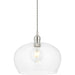 Hanging Ceiling Pendant Light - Medium Bright Nickel Plate & Clear Glass - 10W LED E27