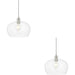 2 PACK Hanging Ceiling Pendant Light - Medium Bright Nickel Plate & Clear Glass - 10W LED E27