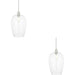 2 PACK Hanging Ceiling Pendant Light - Large Bright Nickel Plate & Clear Glass - 10W LED E27