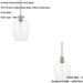 2 PACK Hanging Ceiling Pendant Light - Antique Brass Plate & Clear Glass - 10W LED E27