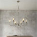 6 Light Hanging Ceiling Pendant & 2x Matching Wall Lights - Bright Nickel Clear Glass Shade - Dimmable Set