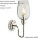 Bright Nickel Dimmable Wall Light - Clear Glass Shade - 6W LED E14 Candle