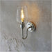 Bright Nickel Dimmable Wall Light - Clear Glass Shade - 6W LED E14 Candle