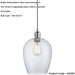 Hanging Ceiling Pendant Light - Bright Nickel Plate & Clear Hammered Glass - 10W LED E27