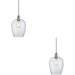 2 PACK Hanging Ceiling Pendant Light - Bright Nickel Plate & Clear Hammered Glass - 10W LED E27