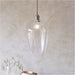 Hanging Ceiling Pendant Light - Bright Nickel Plate & Clear Hammered Large Glass - 10W LED E27