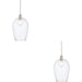 2 PACK Hanging Ceiling Pendant Light - Bright Nickel Plate & Clear Hammered Large Glass - 10W LED E27