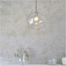 2 PACK Hanging Ceiling Pendant Light - Bright Nickel Plate & Clear Hammered Dome Glass - 10W LED E27