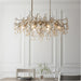 Multi Arm Hanging Ceiling Pendant Light - Aged Gold Paint & Champagne Lustre Glass Shade - 6 x 6W LED E14