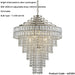 Multi Arm Hanging Ceiling Pendant Light - Bright Nickel Plate & Clear Crystal Glass Shade - 7 x 6W LED E14