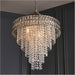 Multi Arm Hanging Ceiling Pendant Light - Bright Nickel Plate & Clear Crystal Glass Shade - 7 x 6W LED E14