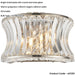 Glass Dimmable Wall Light - Concave Effect Clear Crystals - Polished Nickel Edge