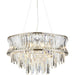 Hanging Ceiling Pendant Light - Bright Nickel Plate With Crystal And Clear Glass - 9 X 6W LED E14