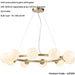 Multi Arm Hanging Ceiling Pendant Light - Satin Brass Plate & Gloss White Glass Shade - 10 x 3W LED G9