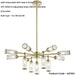 Multi Arm Hanging Ceiling Pendant Light - Satin Brass Plate With Clear & Frosted Glass Shade - 13 x 3W LED G9