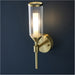 Satin Brass Dimmable Wall Light - Ribed & Frosted Glass Shade - 3W LED G9 Candle Effect