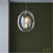 Hanging Ceiling Pendant Light - Satin Brass Plate & Champagne Lustre Glass - 10W LED E27