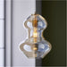 Hanging Ceiling Pendant Light - Satin Brass Plate & Champagne Lustre Glass - Hour Glass Shade