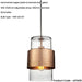 Hanging Ceiling Pendant Light - Hammered Copper Plate & Textured Clear Glass - 10W LED E27