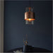 Hanging Ceiling Pendant Light - Hammered Copper Plate & Textured Clear Glass - 10W LED E27